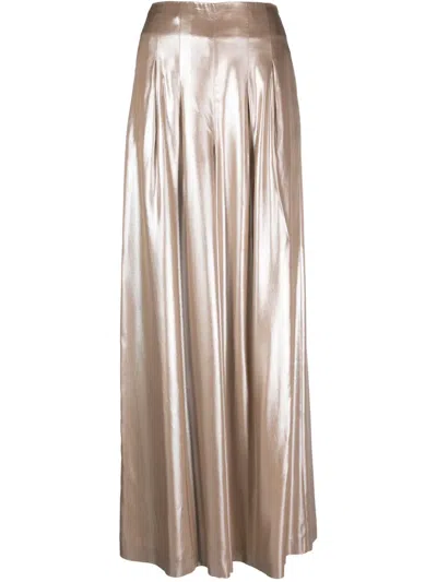 Peserico Pleat-detailing Palazzo Trousers In Gold