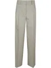 Peserico High-waisted Tailored Cotton Trousers In Neutrals