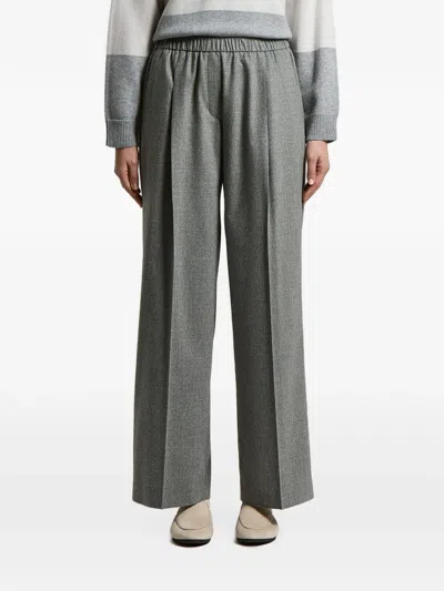 Peserico Pleat-detail Elasticated-waist Trousers In Gray
