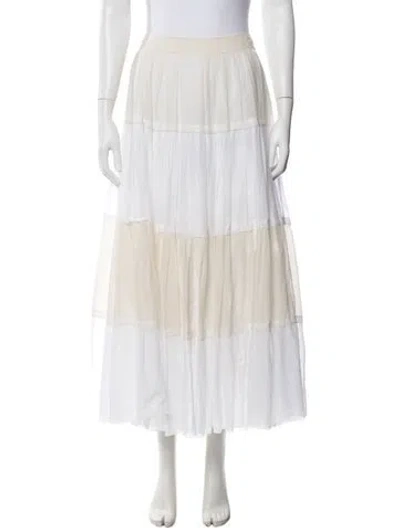 Pre-owned Peserico Pleated Accents Long Skirt In Neutrals