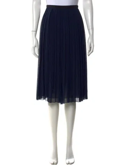 Pre-owned Peserico Pleated Accents Midi Length Skirt In Blue