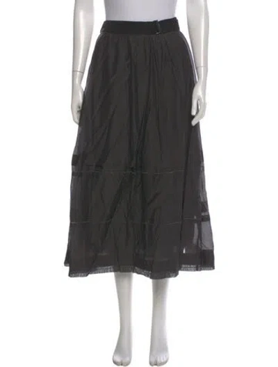 Pre-owned Peserico Pleated Accents Midi Length Skirt In Gray