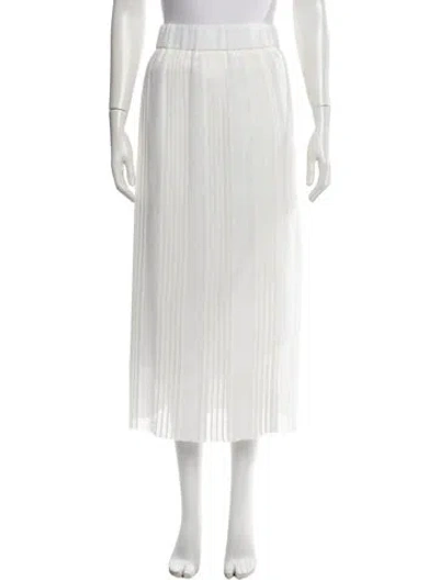 Pre-owned Peserico Pleated Accents Midi Length Skirt In White