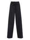 Peserico High-waisted Wide-leg Trousers With Self-tie Belt In Black