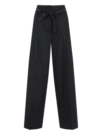 PESERICO PLEATED BELTED TROUSERS