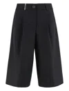 Peserico Virgin Wool Blend Bermuda-shorts In Black