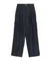 Peserico Wide-leg Relaxed-fit Pants With Cargo Pockets In Blue