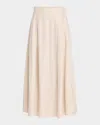 Peserico Pleated Circle-cut Midi Skirt In Neutral