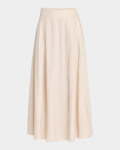 Peserico Pleated Circle-cut Midi Skirt In Neutral