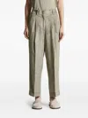 Peserico Pleated Corduroy Trousers In Green