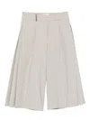 Peserico Pleated Cropped Trousers In Gray