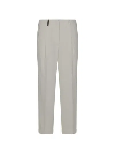 Peserico Pleated Cuffed-hem Trousers In Neutral