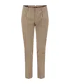 Peserico Men's Cotton And Silk Trousers In Brown