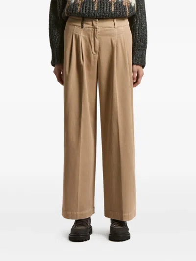 Peserico Pleated-details Trousers In Brown