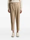 Peserico Corduroy-texture Cuffed Trousers In Neutral