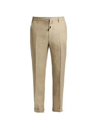 Peserico Pleated Drawstring Trousers In Brown