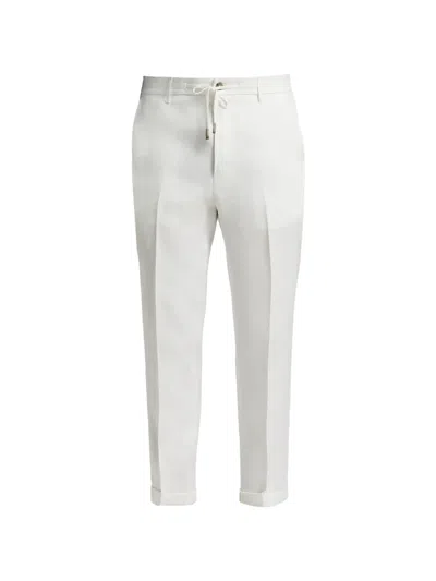 Peserico Pleated Drawstring Trousers In White