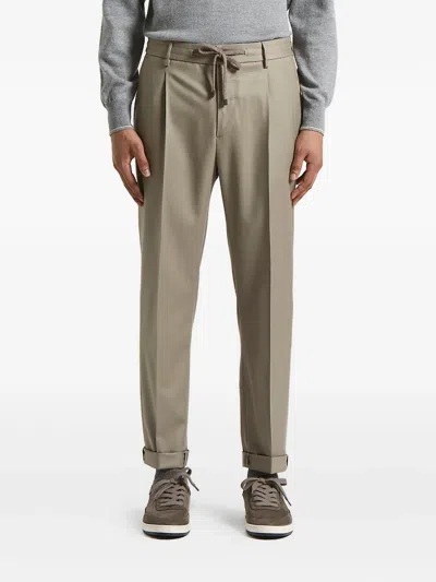 Peserico Pleated Drawstring Trousers In Green