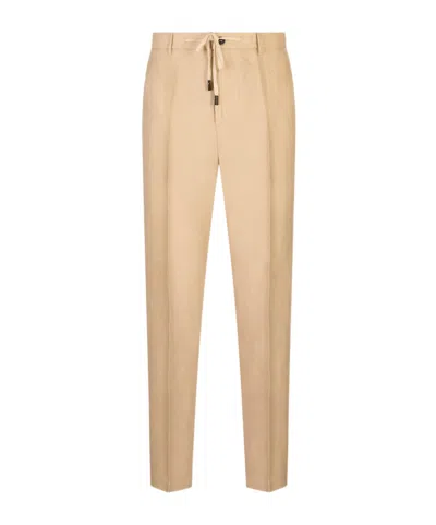 Peserico Pleated Drawstring Trousers In Neutral