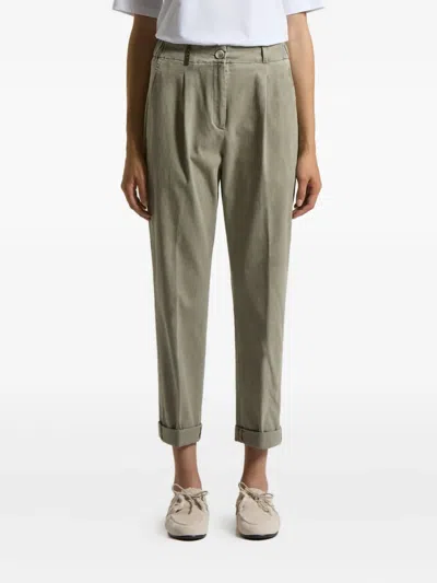 Peserico Pleated Elastic-waist Trousers In Gray