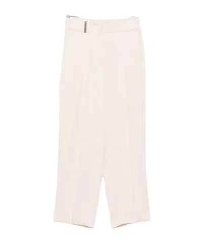 Peserico Casual Trousers With Belt Loops In Pink