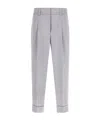 Peserico Pleated-front Satin Trousers In Gray