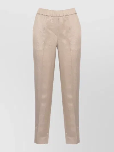 Peserico Pleated Front Straight Leg Trousers Light Points In Gold