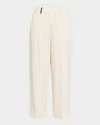 Peserico Mid-waist Tapered Trousers In Cloud White