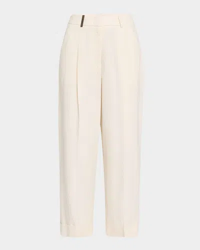 Peserico Mid-waist Tapered Trousers In Multicolor