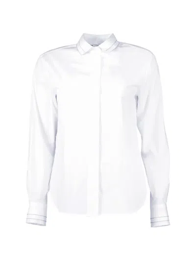 Peserico Pleated Long-sleeve Shirt In White