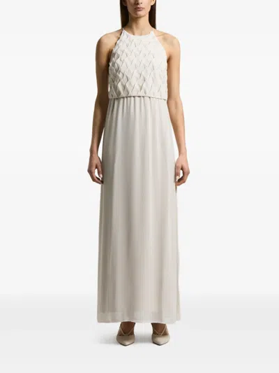 Peserico Pleated Maxi Dress In Gray