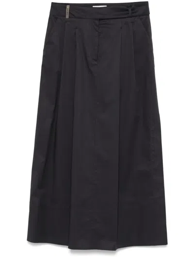 Peserico Pleated Maxi Skirt In Blue