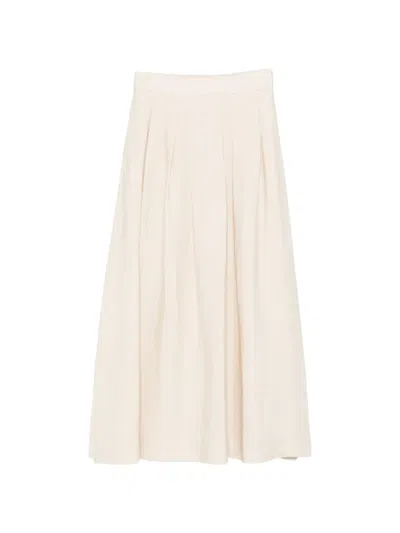 Peserico Pleated Maxi Skirt In Neutral