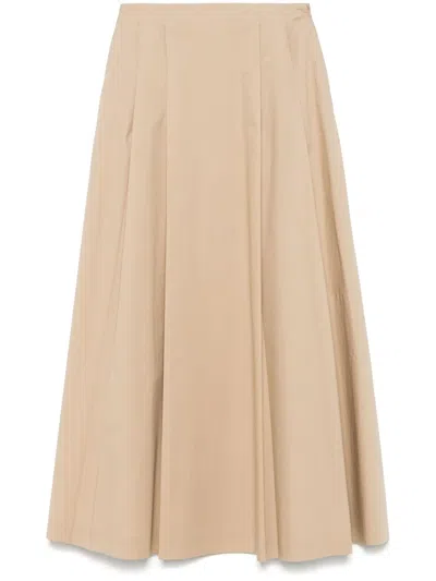 Peserico Pleated Maxi Skirt In Neutrals