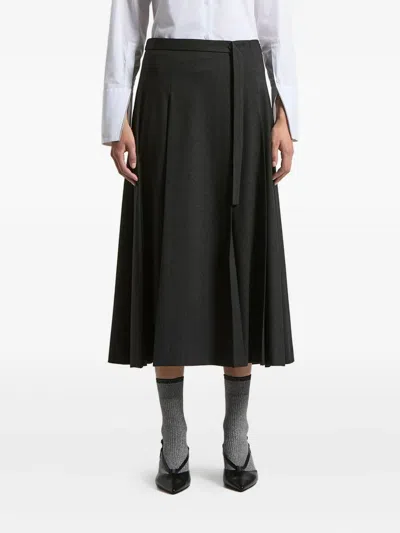 Peserico Pleated Midi Skirt In Gray