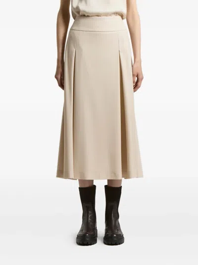 Peserico Pleated Midi Skirt In Neutral