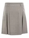 Peserico Short Skirt In Wool And Viscose In Gray