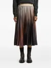 Peserico Pleated Ombre Midi Skirt In Brown