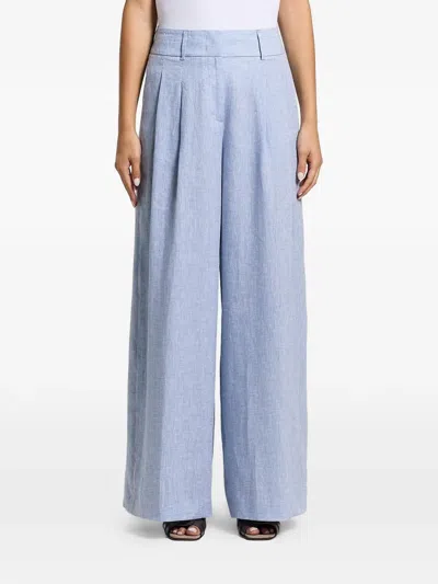 Peserico Pleated Palazzo Pants In Blue