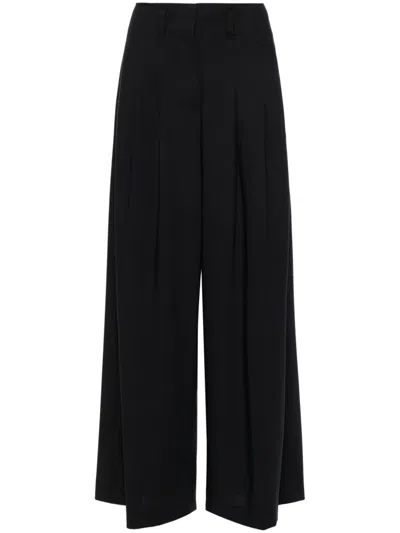 Peserico Pleated Palazzo Pants In Space Blue