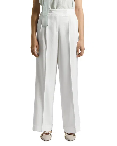 Peserico Pleated Palazzo Pants In Cloud White
