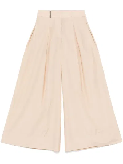 Peserico Pleated Palazzo Pants In Neutrals
