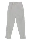 Peserico Tapered Gabardine Trousers In Gray