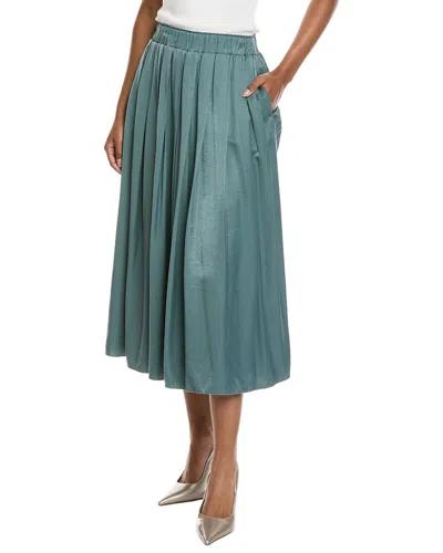 Peserico Pleated Sateen Skirt In Multi