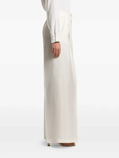 Peserico Pleated Satin Trousers In White