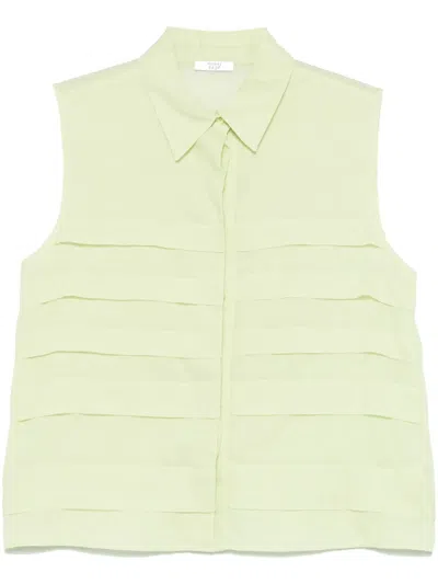 Peserico Pleated Shirt In Green