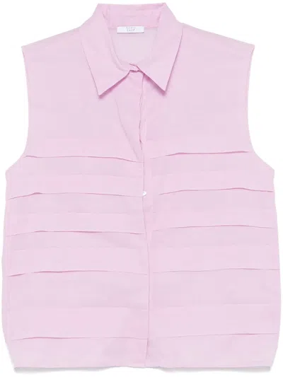 Peserico Pleated Shirt In Purple
