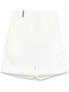 Peserico Pleated Shorts In 白色