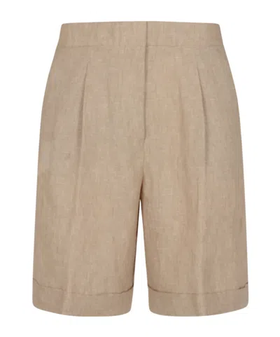 Peserico Pleated Shorts In Nude