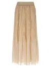 Peserico Textured Pleated Skirt Elastic Waistband In Neutral